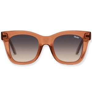 QUAY After Hours Crystal Caramel Frame Smoke Taupe Gradient Lenses